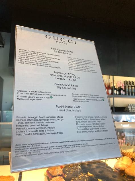 Menu at Gucci Caffè cafe, Leccio 